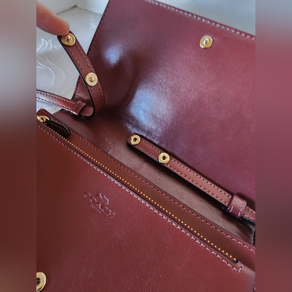 Coach Floral Signature Crossbody Bag in Brown and Pink - Picture 6 of 16